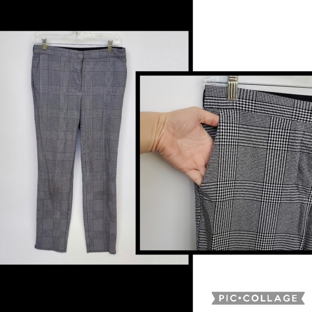 ZARA Pull On Plaid Pants Trouser Slacks M